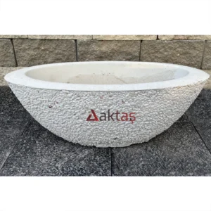 Beyaz Dolomit Küçük Kayık Saksı
